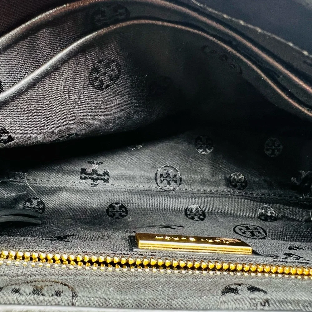 Tory Burch Fleming Black Quilted Leather Bag